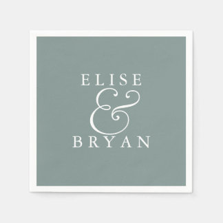Sage Green Simple Modern Elegant Wedding Napkin Servetten