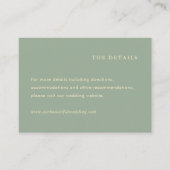 Sage Green Simple Modern Wedding Informatiekaartje (Voorkant)