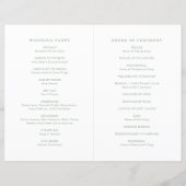 Sage Green Simple Modern Wedding Program (Achterkant)