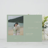 Sage Green Simple Modern Wedding Program (Staand voorkant)