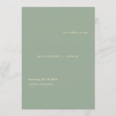 Sage Green Simple Modern Wedding Programmakaart (Voorkant)