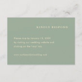 Sage Green Simple Modern Wedding RSVP Kaartje (Voorkant)