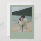 Sage Green Simple Modern Wedding Save The Date (Achterkant)