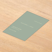 Sage Green Simple Modern Wedding Save the Date Acryl Uitnodigingen (Laagn)