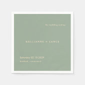 Sage Green Simple Modern Wedding Servet (Voorkant)