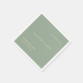 Sage Green Simple Modern Wedding Servet (Hoek)