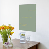 Sage Green Simple Modern Wedding Welcome Sign Folie Afdrukken (Laag (Keuken))