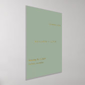 Sage Green Simple Modern Wedding Welcome Sign Folie Afdrukken (Laagn)