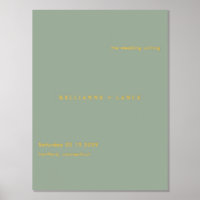 Sage Green Simple Modern Wedding Welcome Sign