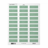 Sage Green Simple Monogram Return-adres label (Full Sheet)