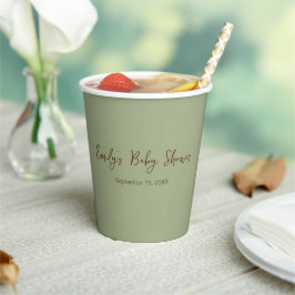 Sage Green Simple Papieren Bekers