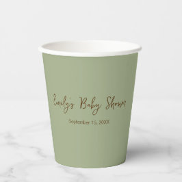 Sage Green Simple Papieren Bekers