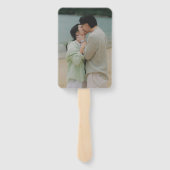 Sage Green Simple Photo Modern Wedding Handwaaier (Achterkant)