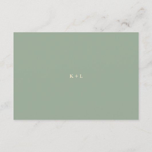Sage Green Simple QR Code Modern Wedding RSVP Kaartje (Achterkant)