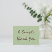 Sage Green Simple Script Dank u wel Visitekaartje (Staand voorkant)