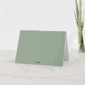 Sage Green Simple Weddenschap Hartelijk dank Bedankkaart (Achterkant)