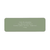 Sage Green  | Simple Wedding Return Address Label (Voorkant)