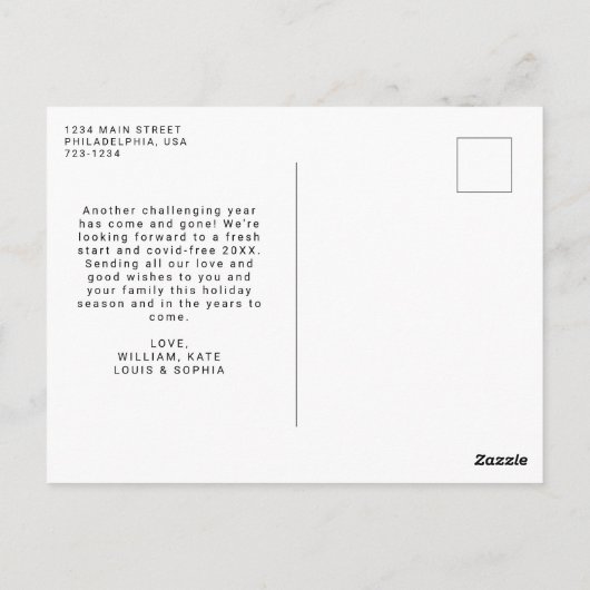 Sage Green Simple Year A verse Start Photo Holiday Briefkaart (Achterkant)