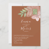 Sage Green Sinaasappel Monogram Weddenschap Kaart (Voorkant)