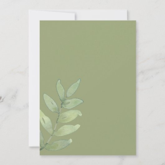 Sage Green Sinaasappel Monogram Weddenschap Kaart (Achterkant)