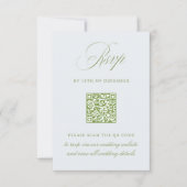 Sage Green & Sky Blue QR Code RSVP Wedding Kaart (Voorkant)