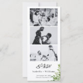 Sage Green Sla de datum op Foto Strip QR Wedding (Achterkant)
