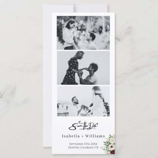 Sage Green Sla de datum op Foto Strip QR Wedding (Achterkant)