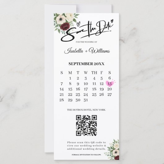 Sage Green Sla de datum op Foto Strip QR Wedding (Voorkant)