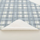 Sage Green, Slate Blue en Cream Plaid Sherpa Deken (3/4)