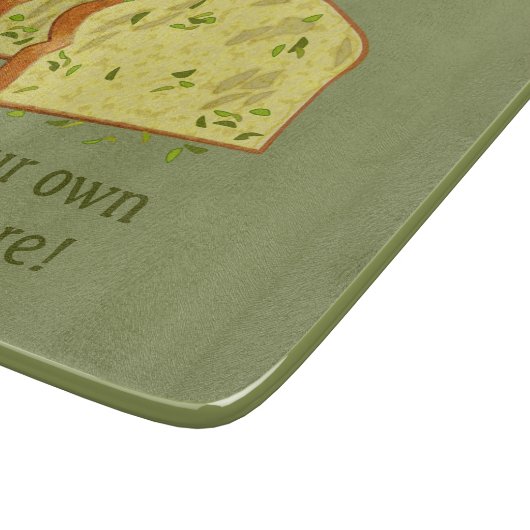 Sage Green Sliced Garlic Bread Pieces - Ewn Slogan Snijplank (Hoek)