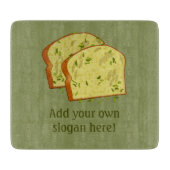 Sage Green Sliced Garlic Bread Pieces - Ewn Slogan Snijplank (Voorkant)