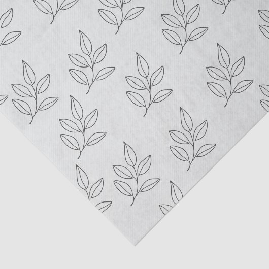 Sage Green Small Business Minimalist Botanical Tissuepapier (Detail)