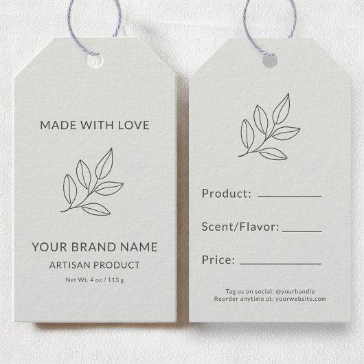 Sage Green Small Business Minimalist Price Tag Cadeaulabel