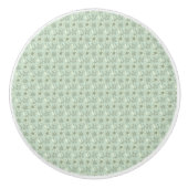 Sage Green Small Floral Print Ceramic Knop (Voorkant)