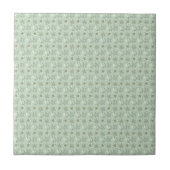 Sage Green Small Floral Print Ceramic Tile Tegeltje (Voorkant)