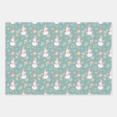Sage Green Snowman Holiday Inpakpapier Vel (Voorkant 3)