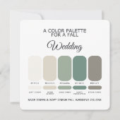 Sage Green Soft Cream Fall Wedding Palette Card Kaart (Voorkant)