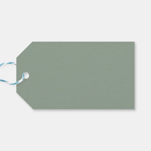 Sage Green Soft Pastel Effen Kleur Cadeaulabel (Achterkant Horizontaal)