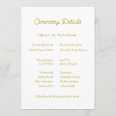 Sage Green & Soft Yellow Botanical Weddin Programmakaart (Achterkant)