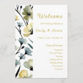 Sage Green & Soft Yellow Botanical Weddin Programmakaart (Voorkant)