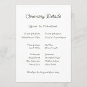 Sage Green & Soft Yellow Botanical Weddin Programmakaart (Achterkant)