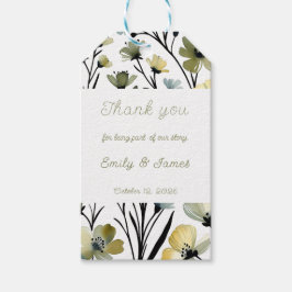 Sage Green & Soft Yellow Botanical Wedding Cadeaulabel