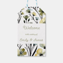 Sage Green & Soft Yellow Botanical Wedding Cadeaulabel