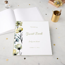 Sage Green & Soft Yellow Botanical Wedding Gastenboek