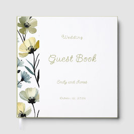 Sage Green & Soft Yellow Botanical Wedding Gastenboek