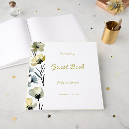 Sage Green & Soft Yellow Botanical Wedding Gastenboek