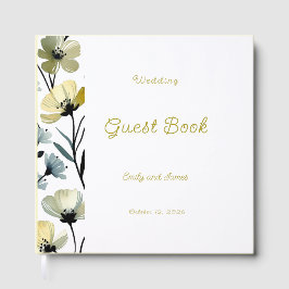 Sage Green & Soft Yellow Botanical Wedding Gastenboek