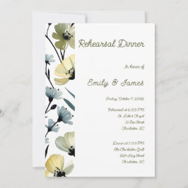 Sage Green & Soft Yellow Botanical Wedding Kaart
