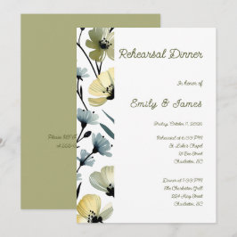 Sage Green & Soft Yellow Botanical Wedding Kaart