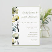 Sage Green & Soft Yellow Botanical Wedding Kaart (Staand voorkant)
